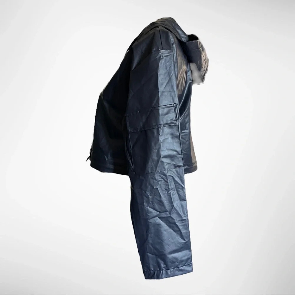 FABLETICS Kenna Navy Blue Cargo Convertible Rain Jacket Small | EUC - Picture 10 of 11